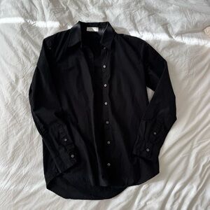 Babaton Black Long-Sleeve Button-Up Shirt